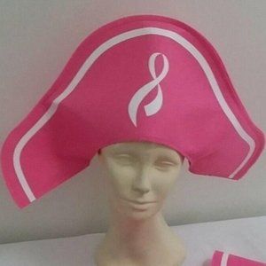 PINK  PIRATE Hat Halloween Costume Buccaneer Cap Robber Thief